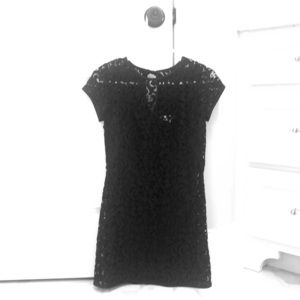 Loft 00 petite navy lace shift dress